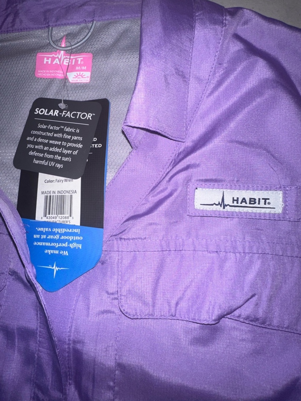 NWT HABIT OUTDOORS Ladies Pike's Pier sleeveless shirt vibrant purple SPF 40 M - Picture 15 of 16